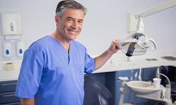 dental patient admiring his smile
